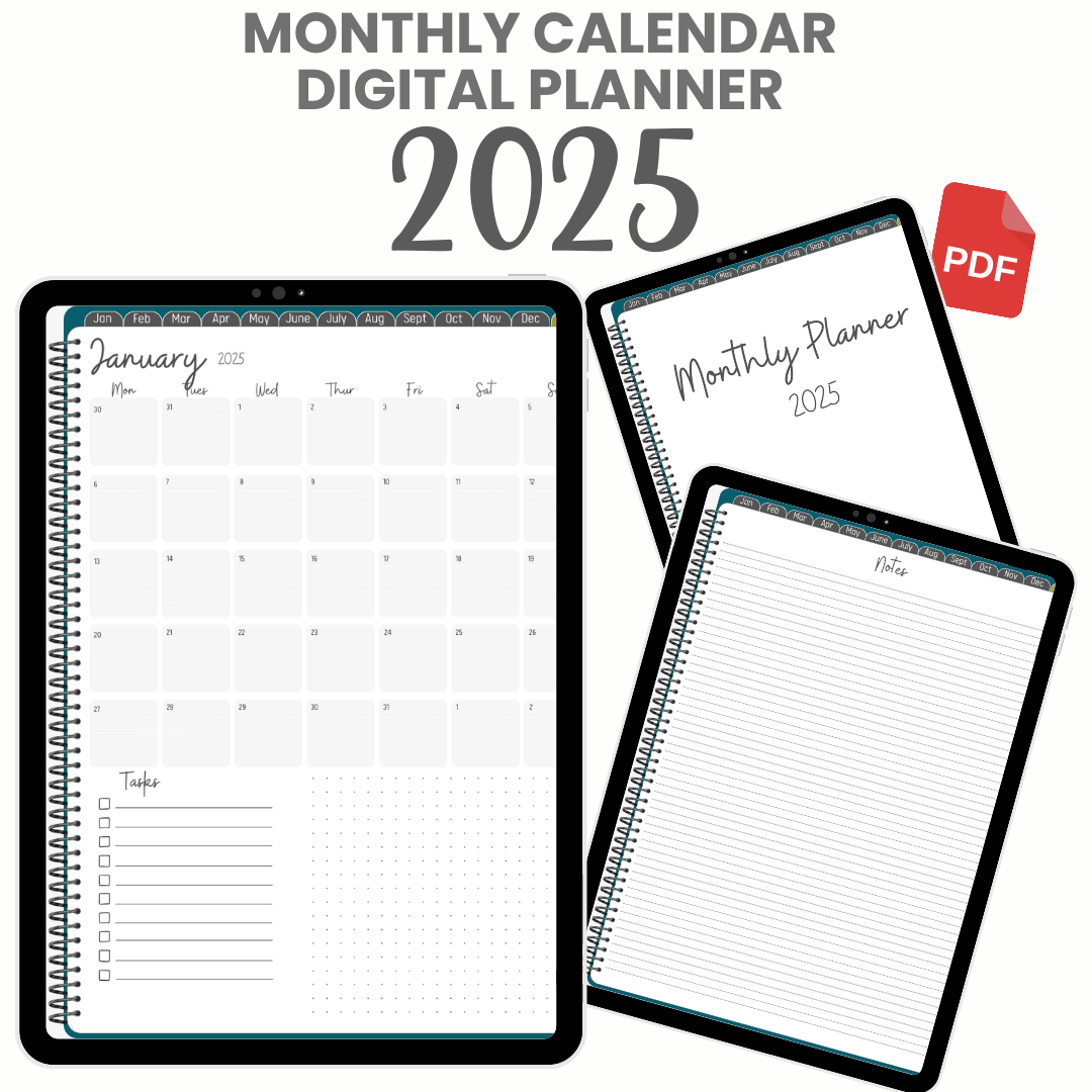 2025 Monthly Planner - Digital Planner