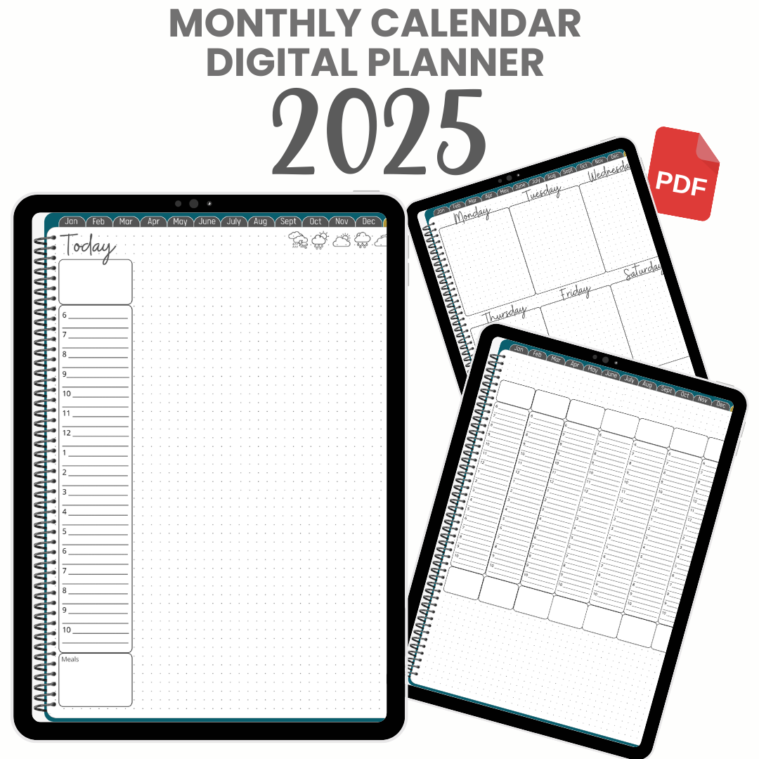 2025 Monthly Planner - Digital Planner